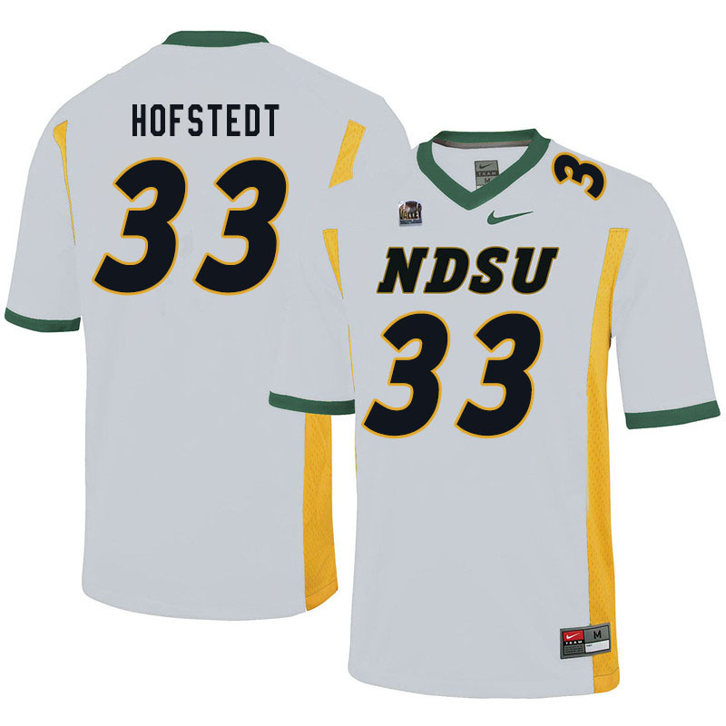 Men #33 Logan Hofstedt North Dakota State Bison College Football Jerseys Sale-White
